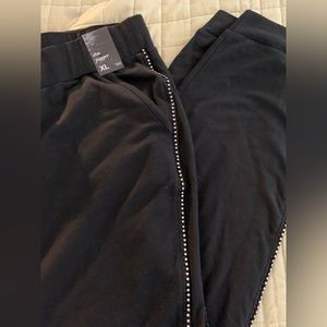 New York & Company XL slim jogger black rhinestone NWT